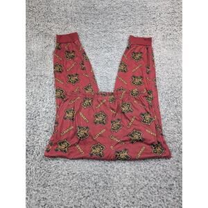 Harry Potter Pants Men Medium Red Flannel Hogwarts Shield Logo Sleepwear Pajama